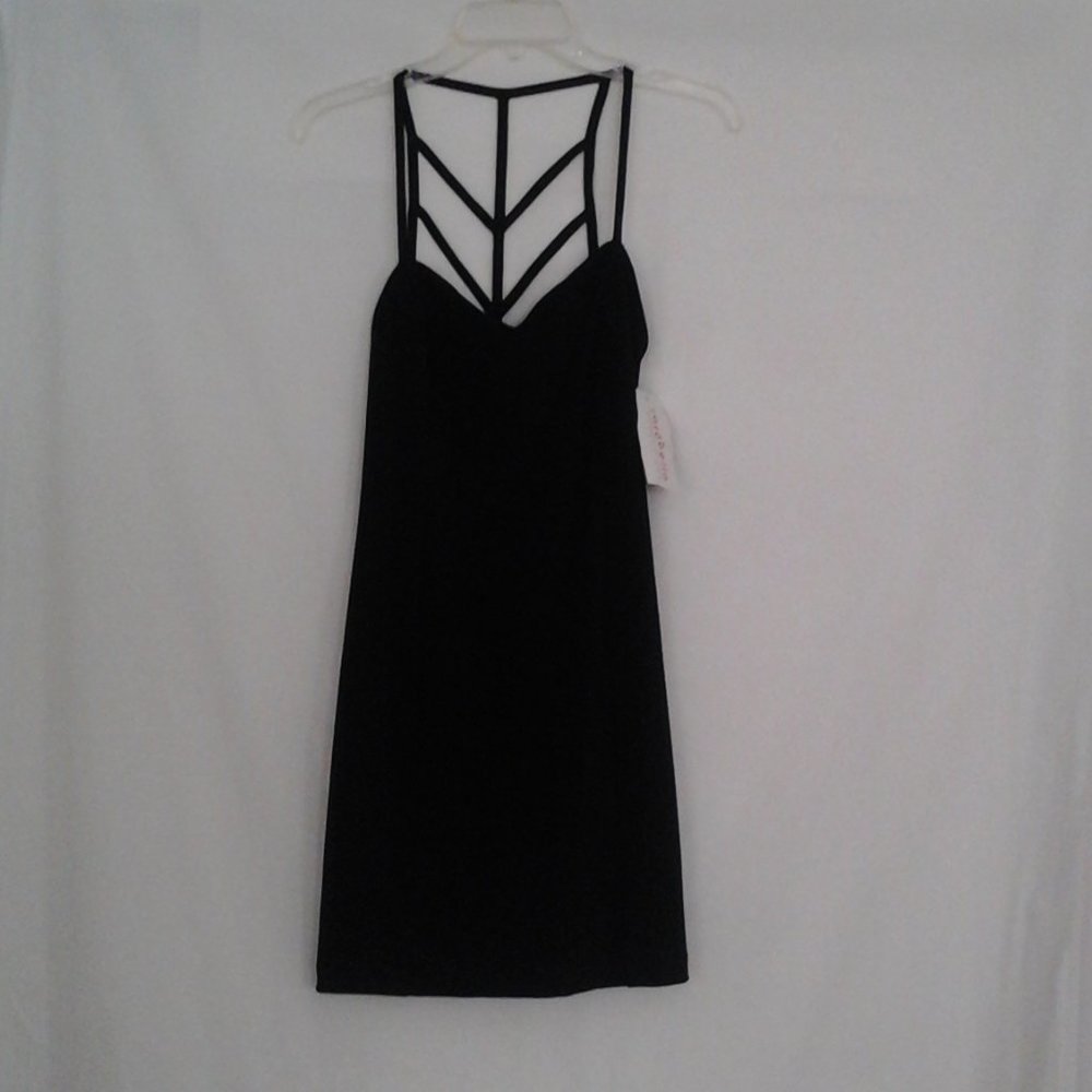 Women's black dressy dress with strappy back
